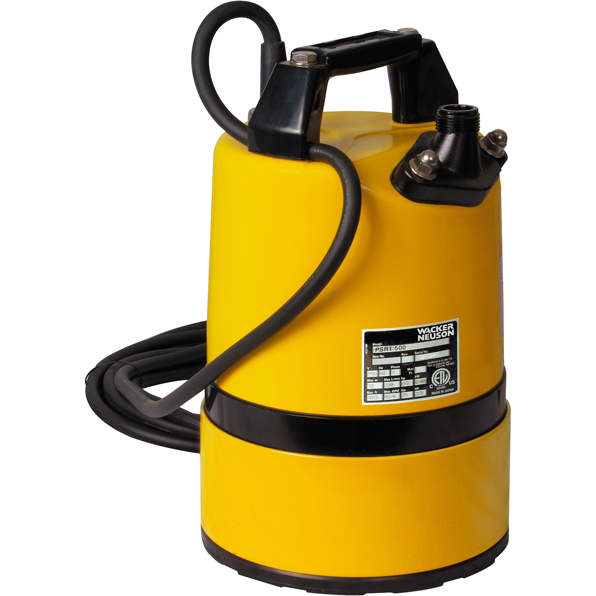 Wacker Neuson Submersible Water Pump, 2700 GPH, 2/3 HP, Model# PSR1 500